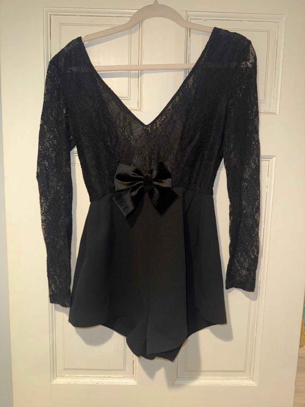 Zara Black Lace Silk Romper size Small